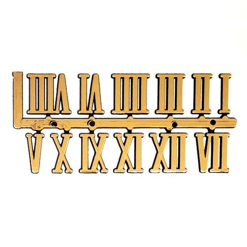 Números romanos dorados adhesivos de 20 mm