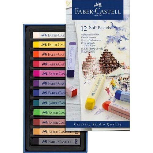 Caja 12 tizas pastel blandas Faber-Castell