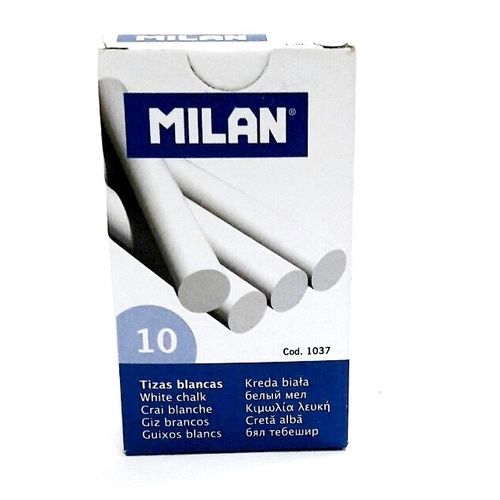 10 Barras de tizas blancas Milan 1037