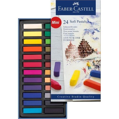 Caja 24 medias tizas blandas Faber-Castell