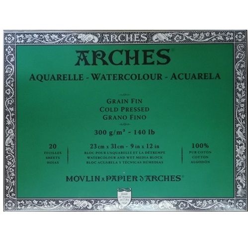 Bloc acuarela Arches 23x31cm 20h 300g Fino