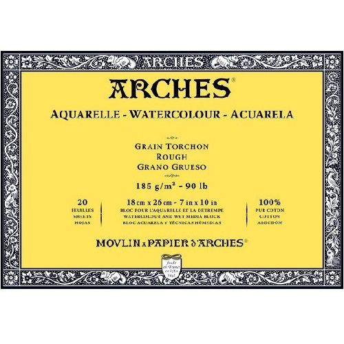 Bloc acuarela Arches 23x31cm 20h 185g. Gru