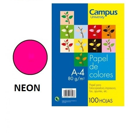 Papel Campus Rosa Neon A4 80gr 100H