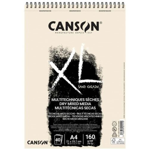 Bloc Canson XL Sand Grain 40h A4 Blanco