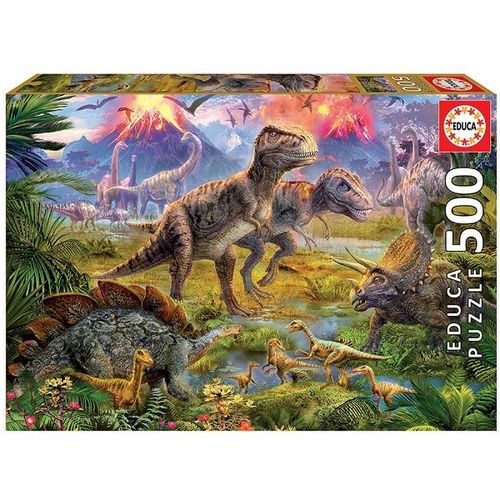 Puzzle educa 500pz "Encuentro dinosaurios"