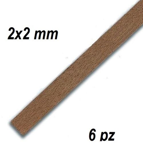 Listón madera de Nogal 100cm (2x2mm) 6pz