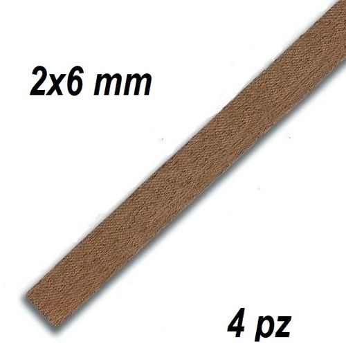 Listón madera de Nogal 100cm (2x6mm) 4pz