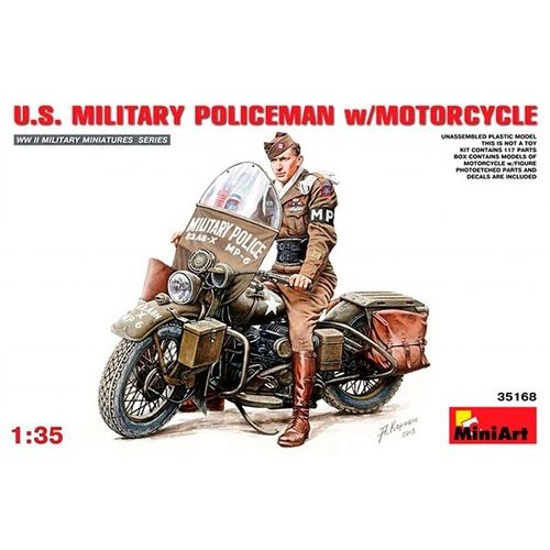Figura Miniart Policia Militar EEUU en Moto