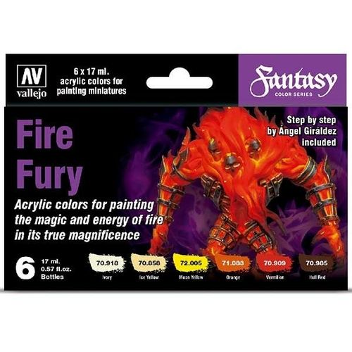 Set 6 colores vallejo Fire Fury 70243