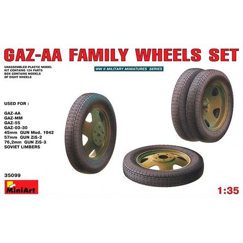 Miniart Juego de ruedas familiares GAZ AA