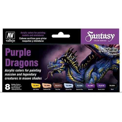 Set 8 Game Color Vallejo Purple Dragons