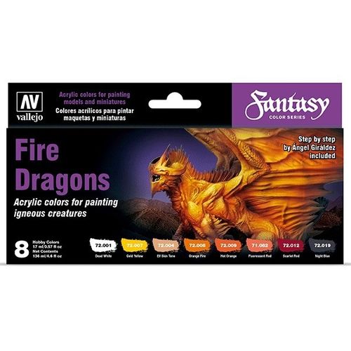 Set 8 Game Color Vallejo Fire Dragons 72312