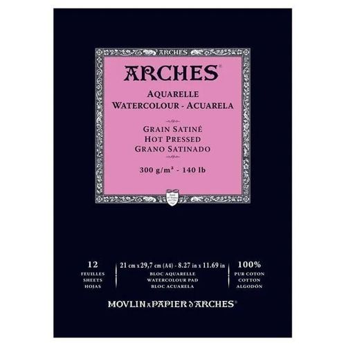 Bloc acuarela Arches 21x29,7cm 12h 300g Sat