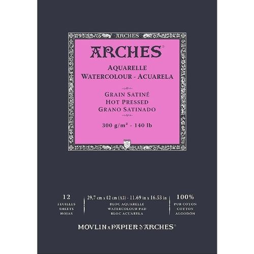 Bloc acuarela Arches 29,7x42cm 12h 300g Sat