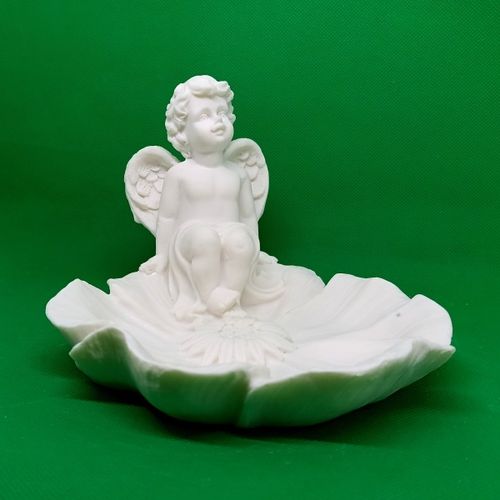 Figura marmolina "Angel en Flor" Ref.105