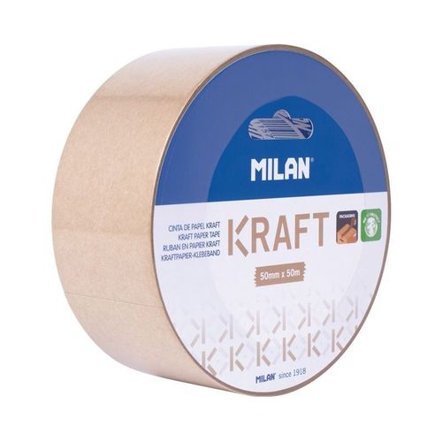 Cinta adhesiva papel Kraft Milan 50mmx50m